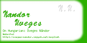 nandor uveges business card