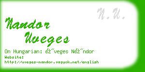nandor uveges business card